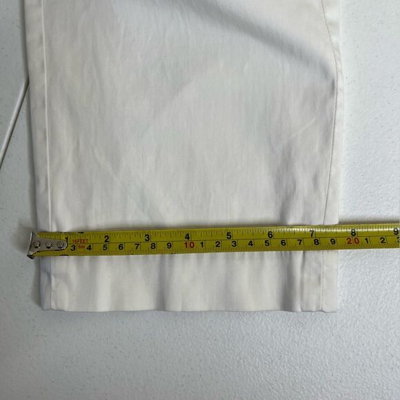 Banana Republic Stretch Washed Satin Crop Off White Cream Pants Women Size 10 - Picture 14 of 15